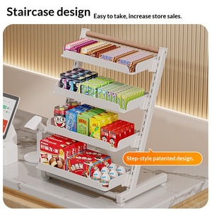 Estante de Exhibición de Acero para Mostrador de Supermercado, para Refrigerios, Bebidas, Chicles, Tienda de Conveniencia, Farmacia, Ajustable - Product Image 2