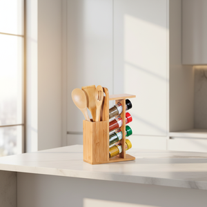 Vente en gros d'accessoires de cuisine : Organisateur de bouteilles d'arômes, support à épices en bambou et <span class=keywords><strong>porte</strong></span>-ustensiles - Product Image 4