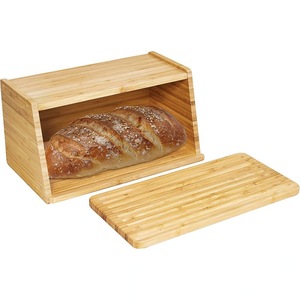 กล่องเก็บขนมปังไม้ไผ่พร้อมที่ตัด สำหรับใช้ในครัวและร้านเบเกอรี่ - Product Image 5