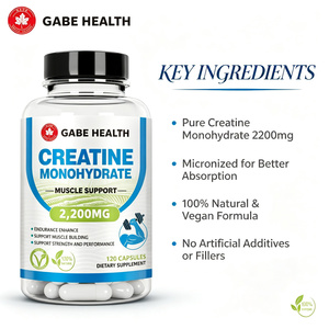 Creatina Monoidrato in Capsule 220mg, 120 Capsule, Micronizzata per Crescita Muscolare, Forza e Recupero, Integratore <span class=keywords><strong>Sportivo</strong></span> OEM - Product Image 2