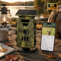 Kamera Trail Wifi Tenaga Surya dengan Penglihatan Malam 60MP 8K, Waktu Trigger 0.3s untuk Pemantauan Satwa Liar dan Berburu