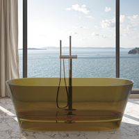 BAIYAO Spa à remous moderne autoportant en acrylique écologique avec jets d'air, hydromassage, drain intégré, robinet intérieur 8