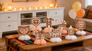 Decoraciones de Mesa para Baby Shower Cielito Lindo, Paquete de 12 Centros de Mesa de Panal de Abeja Estilo Mexicano para Revelación de Género y Cuarto de Bebé - Product Image 6