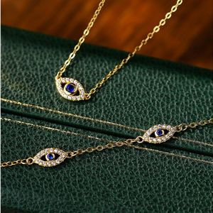 Kalung mata jahat safir trendi, perhiasan perak 925, perhiasan mata jahat berlapis emas 18k - Product Image 3