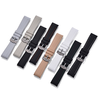 Bracelet de montre connectée MZDTIMK en caoutchouc souple et silicone, boucle à ardillon incurvée, 20 mm 22 mm, style tendance