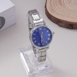 イタリアン チャーム ブレスレット ウォッチ 新品 ステンレススチール リンク スクエア 合金ケース アナログ表示 ガラス文字盤 シルバー ゴールド レディース - Product Image 2