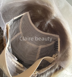 Perruque complète en cheveux humains européens bruts, cuticules alignées, ondulations naturelles, ombré 613, perruque frontale 13x4 avec baby hair - Product Image 2