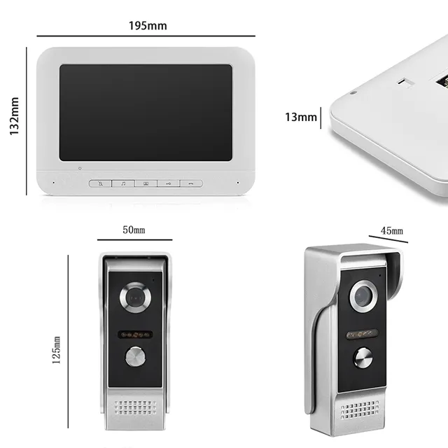 4 telli Villa interkom sistemi ev kapı zili ile monitörlü kamera görüntülü kapı telefonu