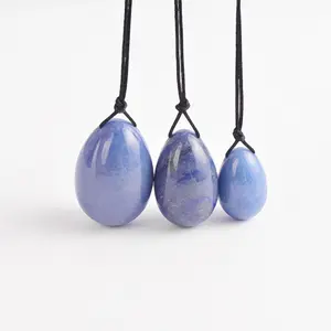 HZ天然蓝色水晶假阳具蛋，水晶约尼蛋愈合水晶