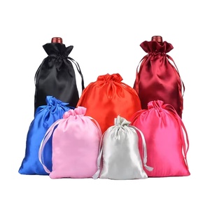 Bolsas de Satén con Cordón y Logotipo Personalizado, Bolsas de Embalaje con Cordón para Joyería, Maquillaje y Cabello, Bolsa de Satén para Ropa - Product Image 1