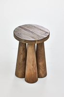 Meubles de salon de style campagnard français, table basse en bois d'orme récupéré, table basse ronde en bois pour salon