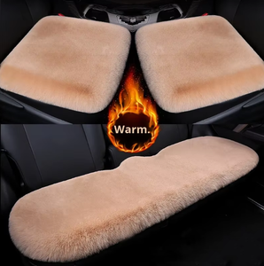<span class=keywords><strong>Coussin</strong></span> de siège de voiture d'hiver, épaisseur chaude, confortable, en peluche, antidérapant, couleur unie - Product Image 2