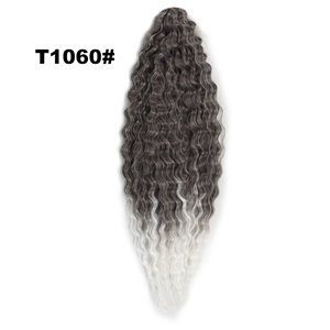 Trecce all'uncinetto lunghe extra in stile russo con colore sfumato, 24 pollici, capelli sintetici Ariel ricci per intrecciare, trecce a <span class=keywords><strong>onda</strong></span> d'acqua - Product Image 5
