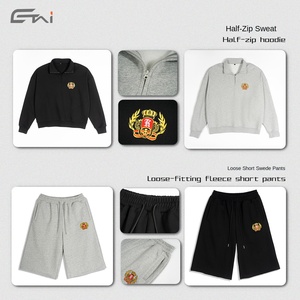 Ensemble survêtement streetwear homme <span class=keywords><strong>ETAI</strong></span> – Pull et short unis à fermeture éclair, haute qualité, automne-hiver, personnalisation lourde, coupe ample 420g - Product Image 4