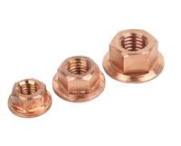 Écrous d'échappement en acier au carbone plaqué cuivre DIN 6927 M8 X 1.25, écrous hexagonaux pour collecteur d'échappement, écrous autobloquants plaqués cuivre