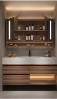 Comptoir de salle de bain d'hôtel en pierre frittée moderne avec lavabo intégré, sur mesure, étanche, fabricant OEM ODM