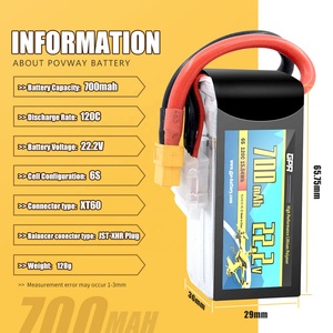 Công suất cao OEM Lithium Ion Polymer Pin trường hợp khó khăn 120c 6S 22.2V 700mAh điều khiển từ xa trường hợp khó khăn Lipo RC Xe pin - Product Image 3