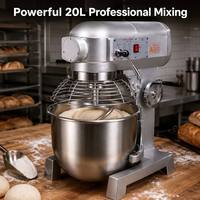20L Planetaire Mixer, professionele kwaliteit, kantelbare kop, deegmixer voor bakkerijen, standmixer, spiraalmixer
