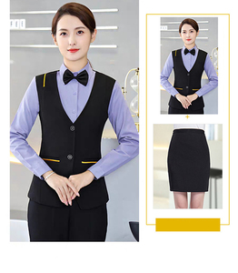 Uniforme professionnel pour le personnel de l'hôtellerie, du bar, du karaoké, des serveurs, de la restauration, filles à manches longues, vêtements de travail, gilets pour hommes - Product Image 6