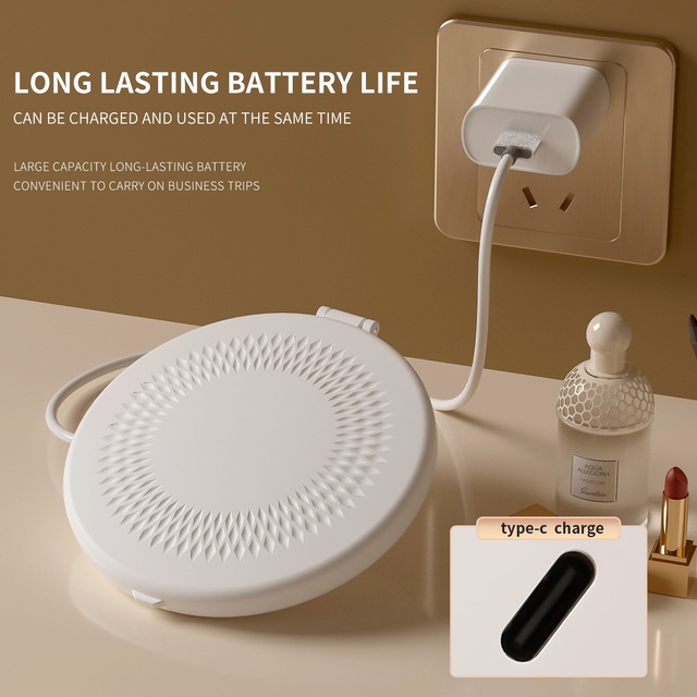 Portable Rechargeable Touch-Up LED Makeup Mirror Popular Mini Folding Flip Desktop Mirror for Travel