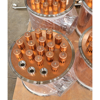 Colonne de distillation en cuivre de 10 et 12 pouces avec jauge de niveau et bouchon à bulle pour tour de distillation d'alcool