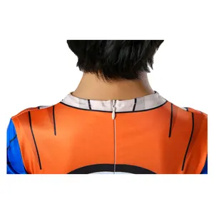 Pahlawan anak-anak Saiyan Jumpsuit karakter Anime Son Goku Cosplay ketat Halloween Dragonball kostum Bodysuit