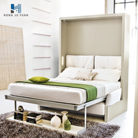 Lit mural Murphy sur mesure avec table de rangement escamotable, lit escamotable minimaliste gain de place, meubles de chambre à coucher