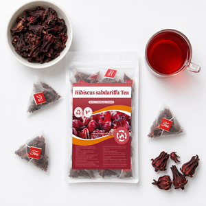 Sachets de thé pur hibiscus MWTEA 100% naturel Roselle Sabdariffa sans caféine, végétalien, sans OGM, sans sucre, pyramide, 30 unités, qualité supérieure - Product Image 5