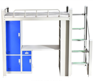 Недорогие двухъярусные кровати с рабочим столом, стол для взрослых, металлическая двухъярусная кровать в общежитии - Product Image 6