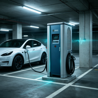 Station de recharge rapide pour véhicules électriques, compatible CCS2, 160-360 kW, double borne, usage commercial