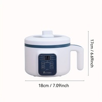 Mini-cuiseur à riz numérique multifonctionnel avec protection contre la surchauffe, 6 modes de cuisson, capacité de 1,1 à 2 L, revêtement antiadhésif en plastique