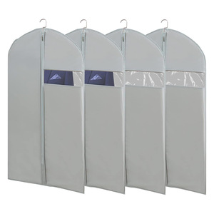 Housse de rangement pour vêtements Mumu Grass Garden 60x165cm, anti-poussière, anti-humidité, suspendue, en tissu non tissé gris, avec fenêtre simple - Product Image 1