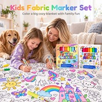 Marqueurs textiles prêts à l'emploi, 8 couleurs, encre à base d'eau non toxique, stylos permanents pour tissu, pour enfants, coloriage DIY, couverture, jouet en peluche