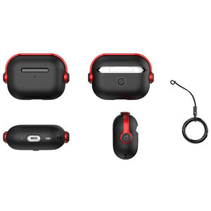 Funda Protectora para Auriculares con Soporte y Correa, Resistente a Golpes, para <span class=keywords><strong>AirPods</strong></span> Pro 3, Funda Protectora contra Caídas para AirPod 4/3/2, Naranja - Product Image 6