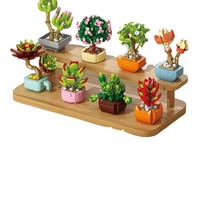 LeLe Kompatible Bausteine Handgefertigter Sukkulenten-Blumentopf Kleinpartikel-Bausteine Pädagogisches Montage-Spielzeug ABS-Kunststoff-Modell