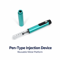 Dispositif d'injection de type stylo V2 réutilisable à bouton-poussoir avec poignée antidérapante et étui portable pour injection sous-cutanée