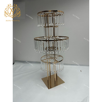 Support de Fleur en Métal Doré de 100cm, Vase Haut, Pièce Maîtresse de Mariage, Décoration de Table, Acrylique Perlé, pour Décoration de Fête de Mariage