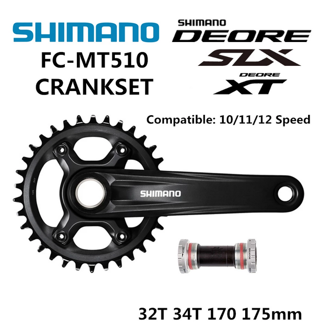 1x12スピードクランクセット170mm 175mm 32TチェーンリングMTB