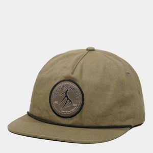 Casquette Snapback à 5 panneaux non structurée en coton tissé avec logo personnalisé OEM, visière plate avec cordon - Product Image 2