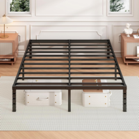 Cadre de lit en acier et métal moderne et durable pour chambre à coucher, tailles simple et queen, assemblage rapide, vente en gros