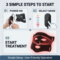 Système complet de luminothérapie LED, masque de beauté en silicone souple de qualité médicale avec protections oculaires et sangles