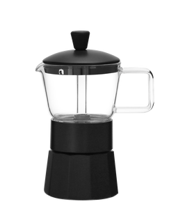 Respetuoso del medio ambiente, 6 tazas de café espresso de alta calidad, cafetera Moka Glass - Product Image 1
