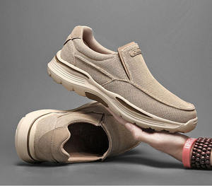 Chaussures tendance en toile à semelle épaisse pour hommes, nouveau style 2026, baskets basses en toile, chaussures décontractées, chaussures monobloc pour hommes - Product Image 2