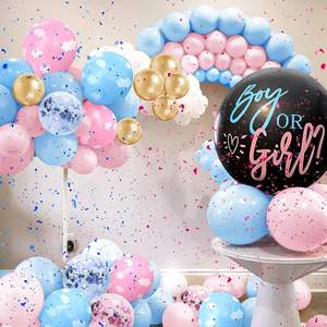 ชุดตกแต่งงานเฉลยเพศ  ริบบิ้นสีชมพูและสีฟ้า  ของตกแต่งงานเลี้ยงฉลองทารกเพศชายหรือเพศหญิง  ป้ายแบนเนอร์  ลูกโป่งเมฆสีขาว - Product Image 4