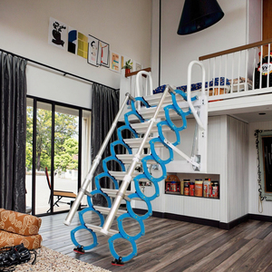 Échelle de grenier d'<span class=keywords><strong>escalier</strong></span> de grenier en acier pliable portative à télécommande moderne pour le stockage de grenier d'appartement/entrepôt sur mesure - Product Image 2