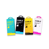 Boîte de papier d'emballage de câble de données USB de logo personnalisé en gros doublure d'éponge pour des câbles de remplissage caractéristiques gaufrage mat stratification