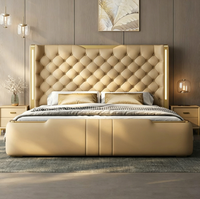 Lit plateforme moderne King Size avec tête de lit réglable en cuir, rembourré en PU, écologique, de haute qualité, garantie 5 ans