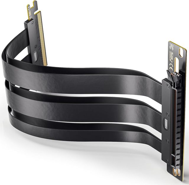 AsiaHorse PCI-E 4.0 Riser Cable PCIe 4.0 X16 High Speed Flexible GPU Riser Cable with 90 Degree Female PCIe Connector