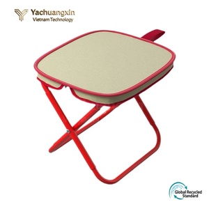 Portable <b>Folding</b> <b>Stool</b> With Oxford Cloth Seat Red Frame Outdoor Picnic Chair - Product Image 2
