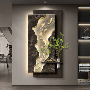 Quadro Decorativo Tridimensionale Senza Cornice in Arenaria con Nove Pesci, Stile Lusso Leggero, per Ingresso, Soggiorno, Corridoio, Porta d'Ingresso - Product Image 2